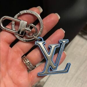 Silver and Blue Keychain
